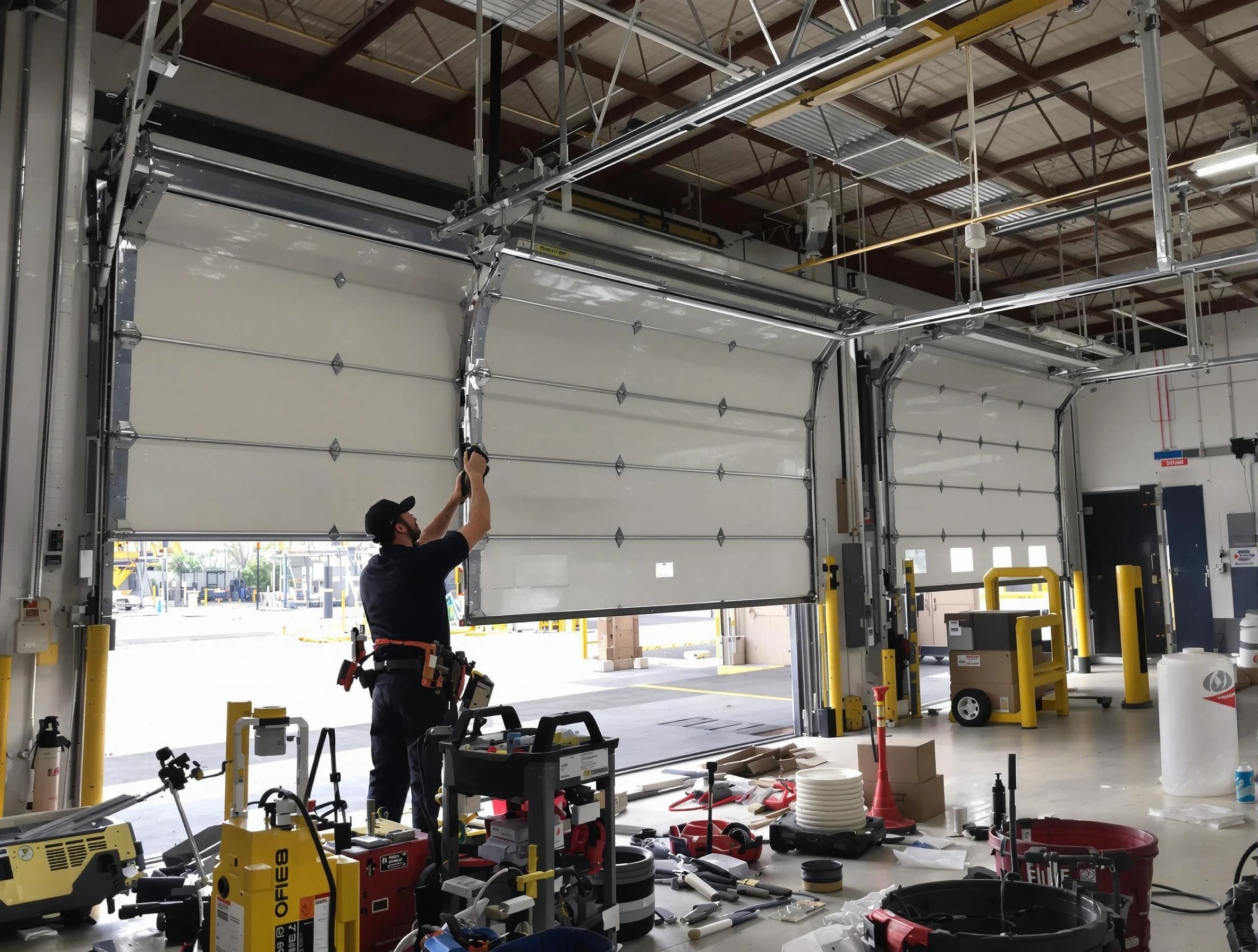 Hillsborough Garage Door Repair technician performing commercial garage door repair in Hillsborough